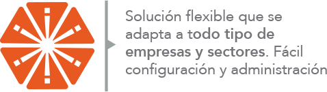 Solucion flexible que se adapta a todo tipo de empresas y sectores